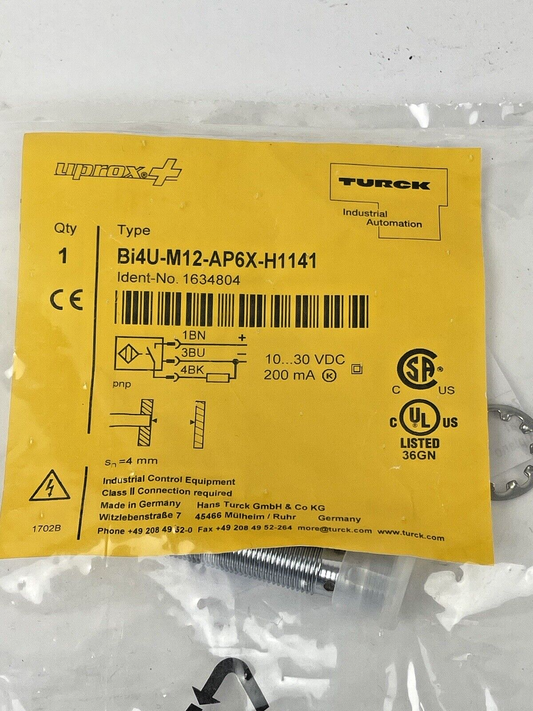 TURCK - BI4U-M12-AP6X-H1141 - PROXIMITY SWITCH SENSOR - 16348040