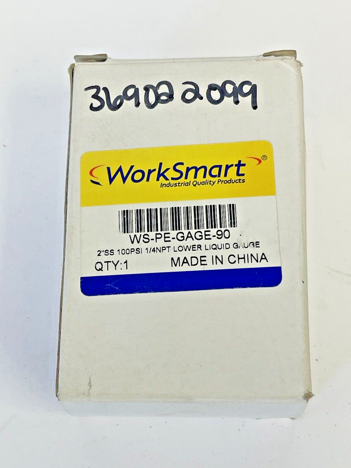 WORKSMART - WS-PE-GAGE-90 - LIQUID GAUGE - 2" DIAMETER, 1/4" NPT, 0-100 PSI0