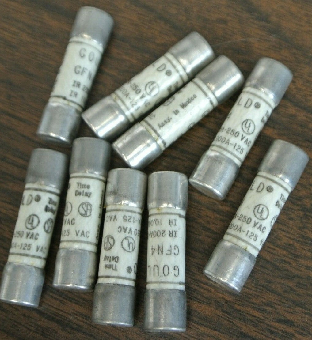 LOT of 9 / GOULD GFN4 TIME-DELAY FUSES / 4A / 250VAC / NEW SURPLUS0
