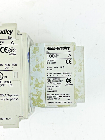 ALLEN BRADLEY - 100-C310Z*10 SER. A 25VDC COIL CONTACTOR & 100-F SER A CONTACTOR2