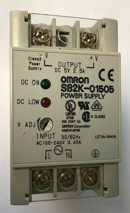 OMRON S82K-01505 POWER SUPPLY 50/60HZ AC100-240V  0.45A0