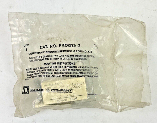 SQUARE D - PKOGTA-2 - GROUND LUG KIT - NEW OLD STOCK - SERVICE GROUND KIT0