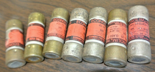 LOT of 7 / ECONOMY JCL20 "ECONOLIM" CLASS J FUSE / 20A / 600V / NEW SURPLUS0