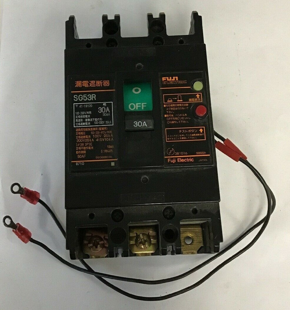 FUJI ELECTRIC SG53R CIRCUIT BREAKER 30AMP 100-200V 25KA 0