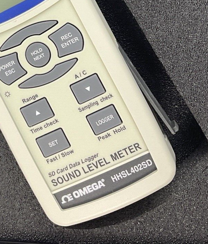 OMEGA HHSL402SD DATA LOGGING METER W/SD CARD SOUND LEVEL METER5
