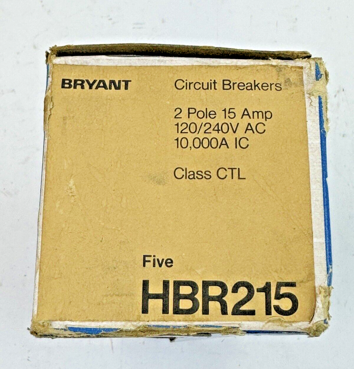 BRYANT *BOX OF 5* - HBR215 - COMMON TRIP CIRCUIT BREAKERS - 2 POLE/15 A/240 VAC2
