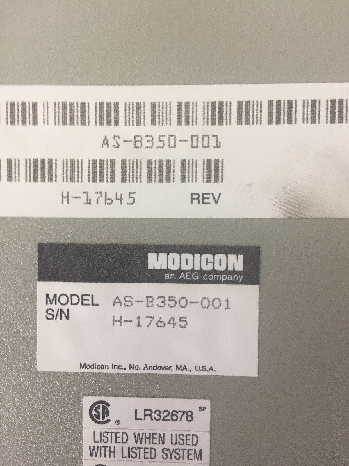 AEG MODICON AS-B350-001 OUTPUT MODULE 115VAC1
