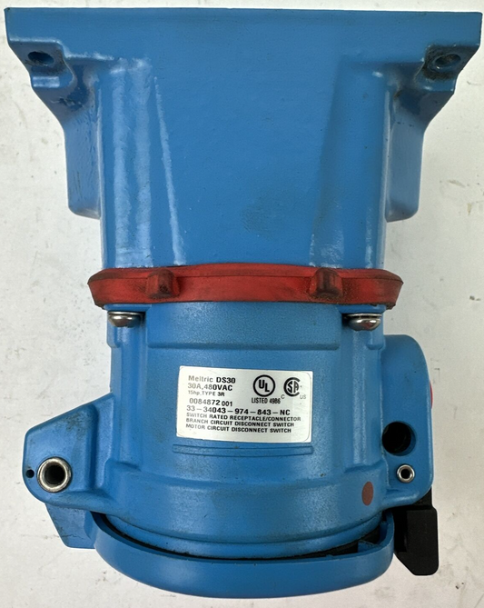 MELTRIC DS30 30A 480VAC 15HP TYPE 3R 33-34043-974-843-NC RECEPTACLE/CONNECTOR0