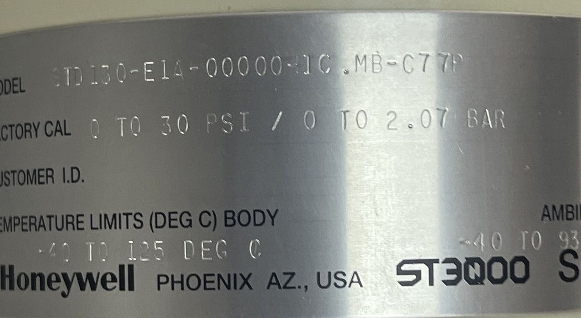 HONEYWELL STD130-E1A-00000-1C.MB-C77P TRANSMITTER 0-30 PSI 0-2.07 BAR2