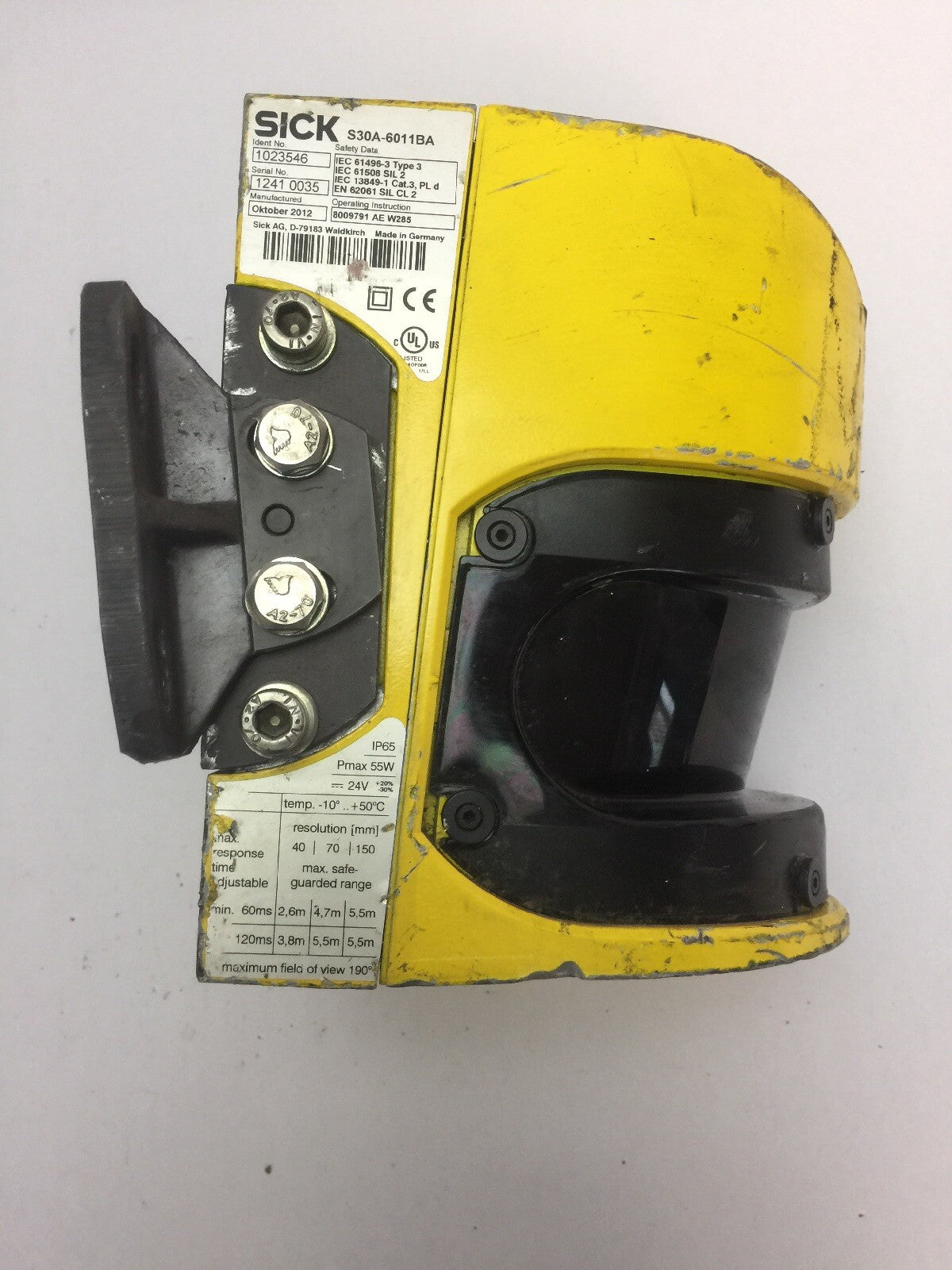 SICK S30A-6011BA SAFETY LASER SCANNER IP65 55W 24VDC  S30A-XXXXBA I/O MODULE3