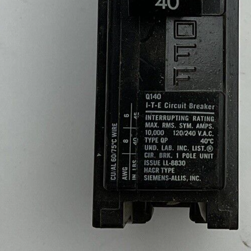 ITE Q140 CIRCUIT BREAKER  40AMP 120/240VAC  TYPE QP*****LOTOF12****2