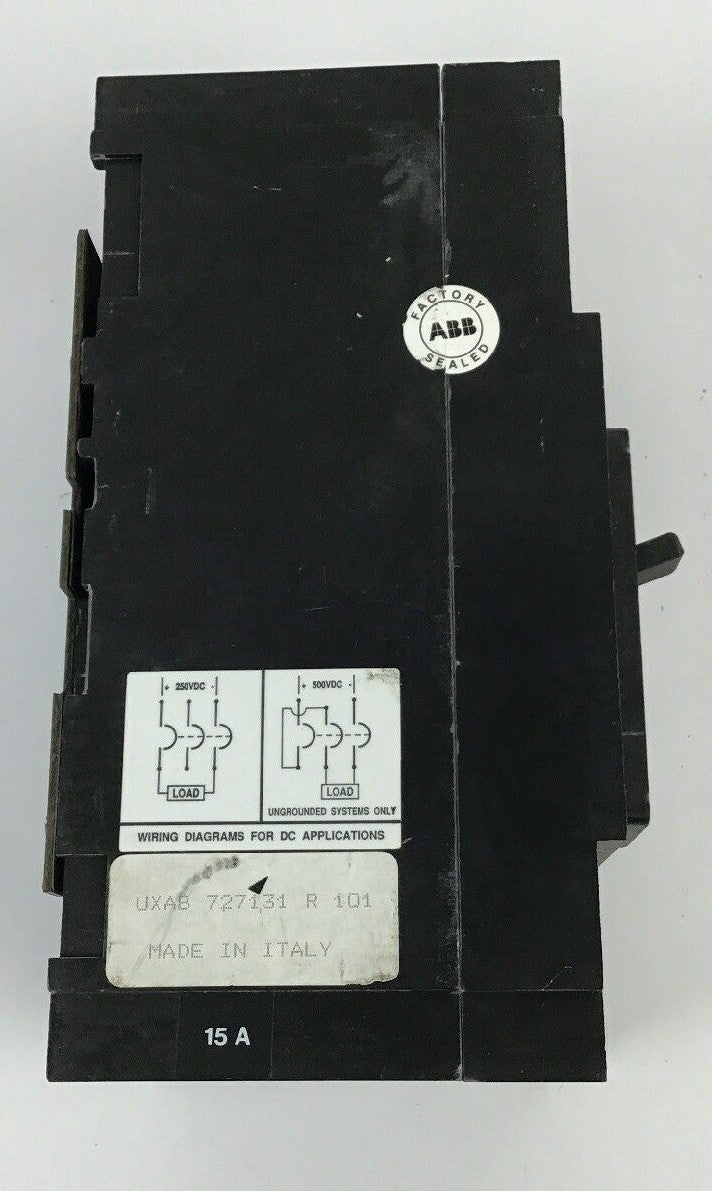 ABB UXAB 727131 R 101 15AMP CIRCUIT BREAKER 500VDC 3POLE TYPE ES 480VAC5