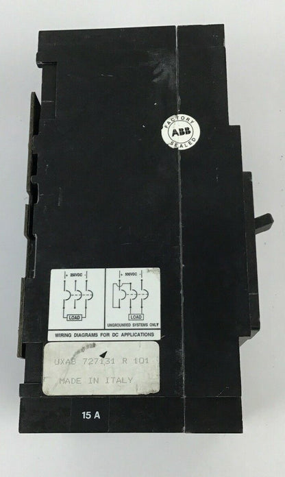 ABB UXAB 727131 R 101 15AMP CIRCUIT BREAKER 500VDC 3POLE TYPE ES 480VAC5