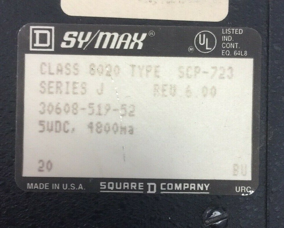SQUARE D 8020 SCP-723 MODEL 700 PROCESSOR SERIES J REV. 6.00 5VDC  4800ma 1
