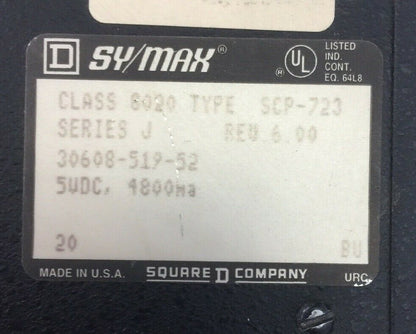 SQUARE D 8020 SCP-723 MODEL 700 PROCESSOR SERIES J REV. 6.00 5VDC  4800ma 1