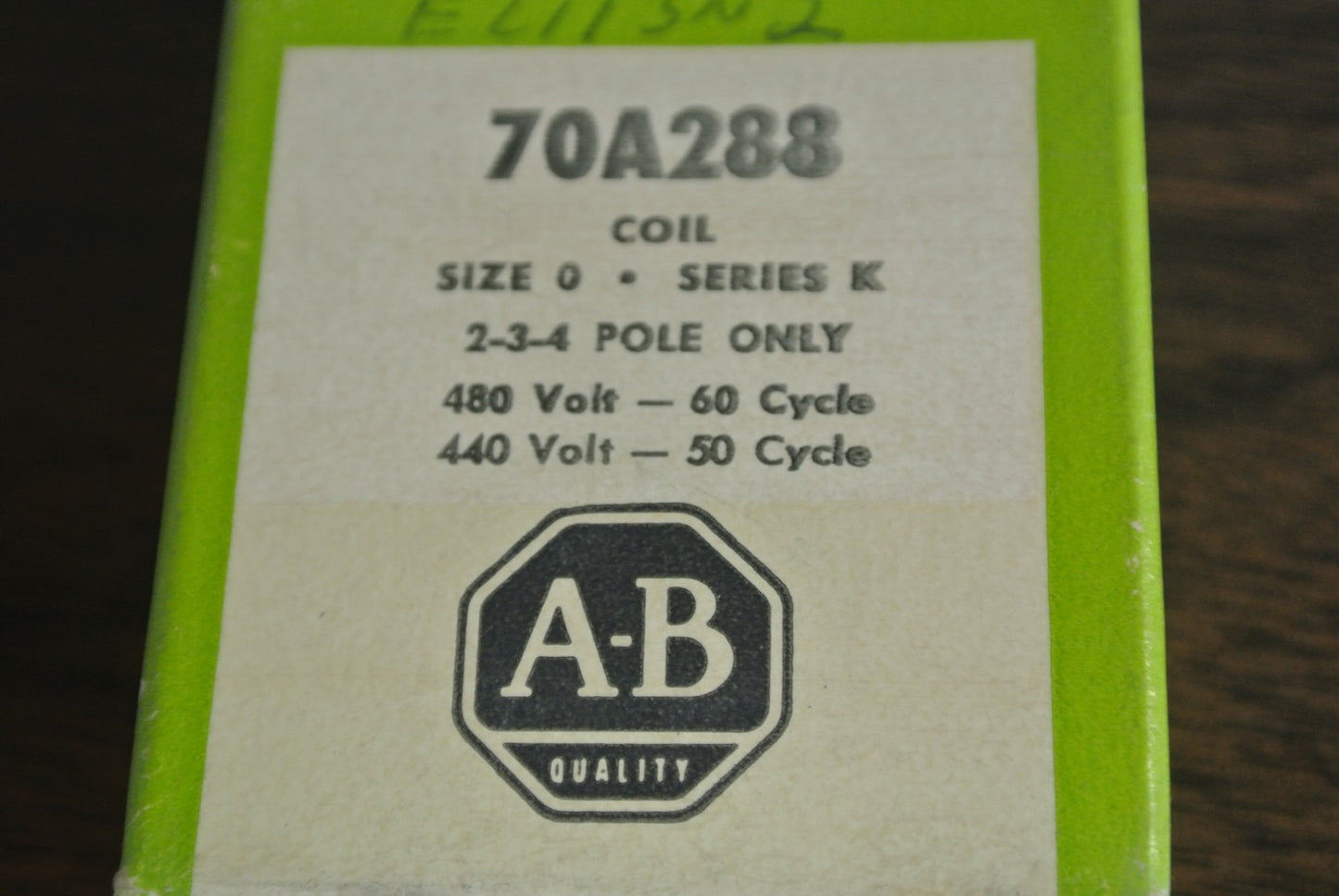ALLEN-BRADLEY 70A288 COIL, SIZE 0, Series K 440-480V, 50-60Hz  NEW SURPLUS LOT/25