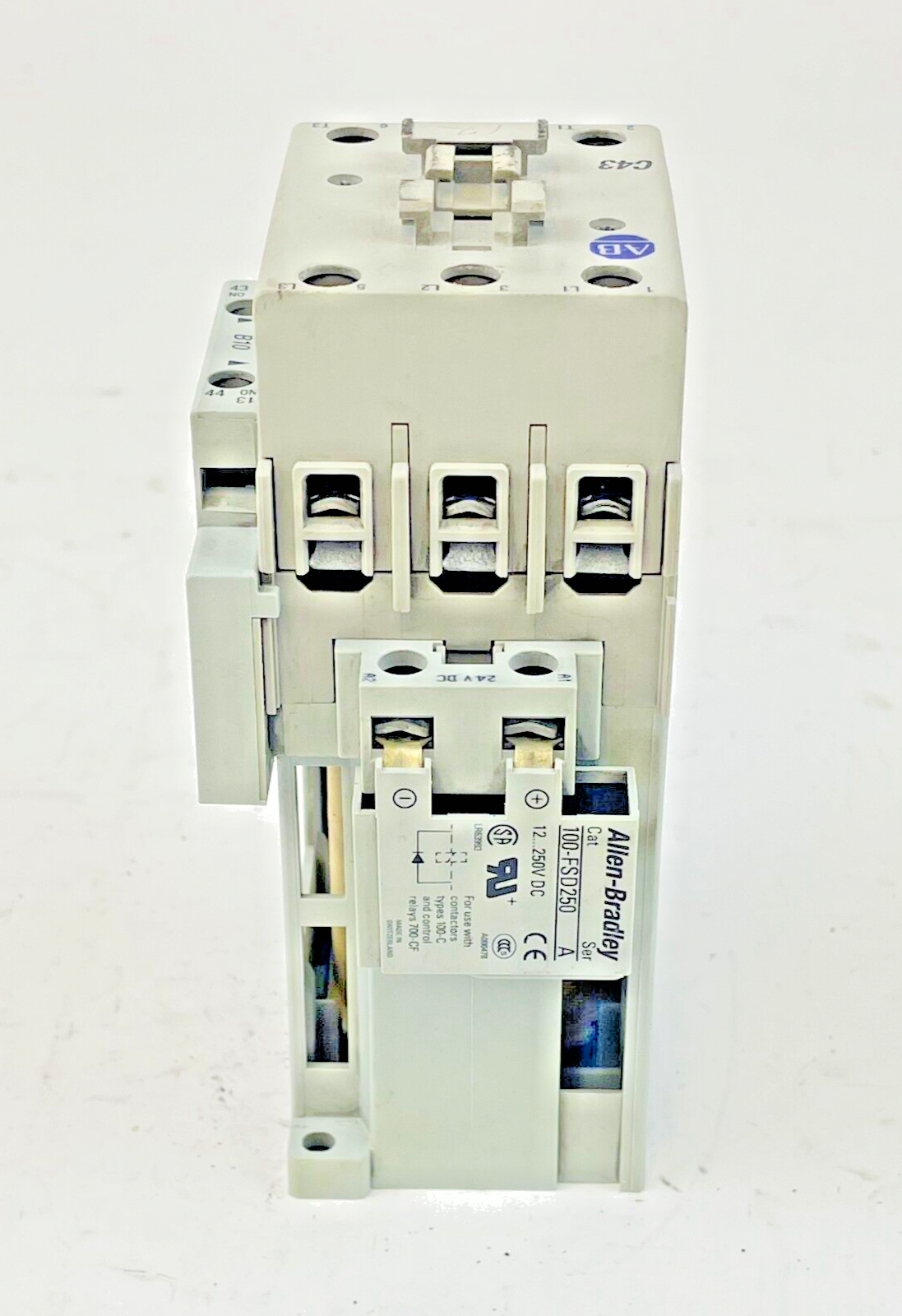 ALLEN BRADLEY - 100-C43Z*00 SER. A 25VDC COIL - 100-S SER. B - 100-FSD250 SER. A6