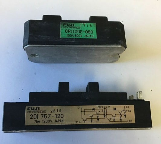 FUJI ELECTRIC 2DI 75Z-120 75A 1200V & 6RI100E-080 TRANSISTOR BLOCK 100A 800V0