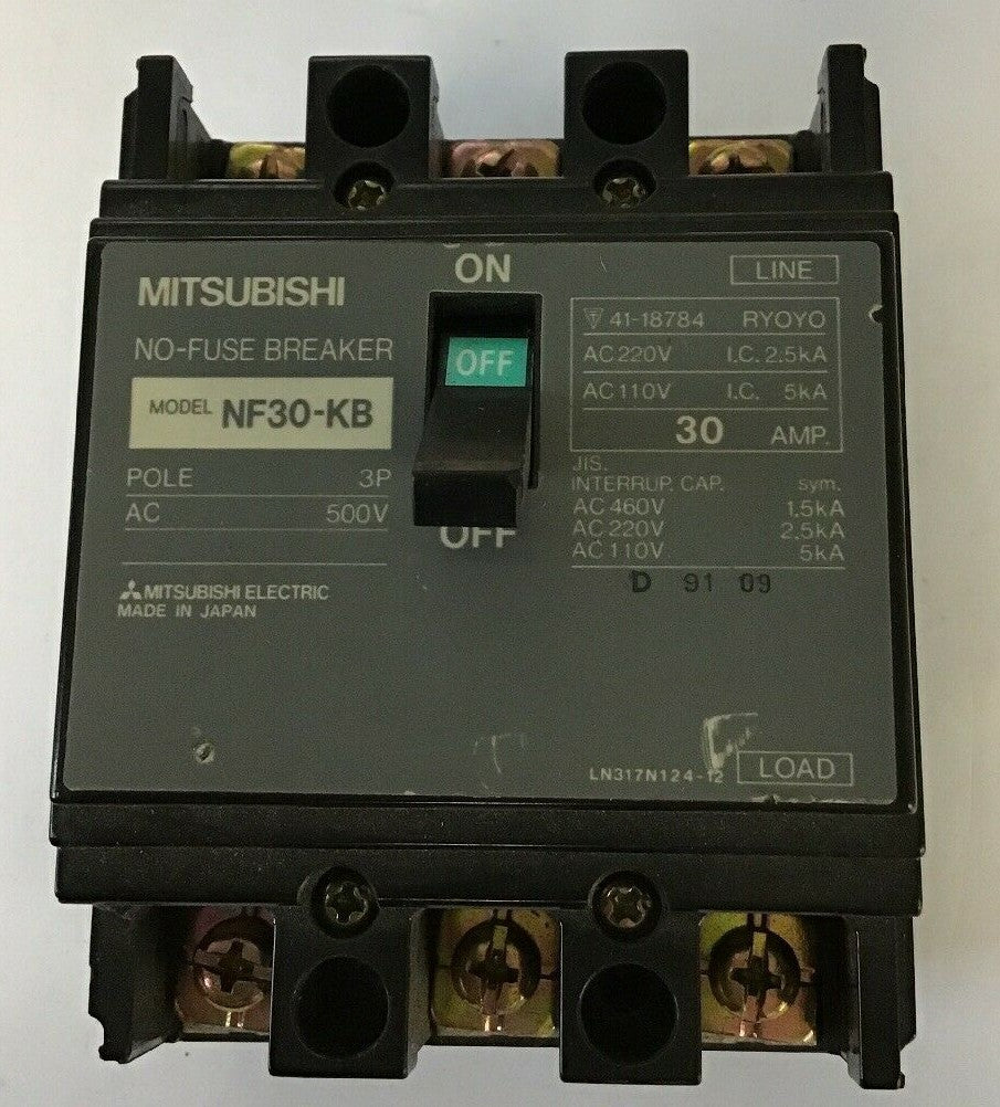 MITSUBISHI NF30-KB 30AMP NO-FUSE  CIRCUIT BREAKER 500VAC 3POLE0