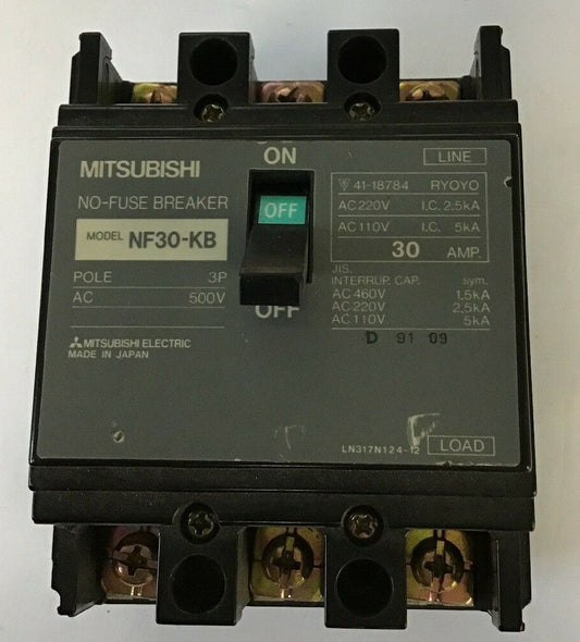 MITSUBISHI NF30-KB 30AMP NO-FUSE  CIRCUIT BREAKER 500VAC 3POLE0