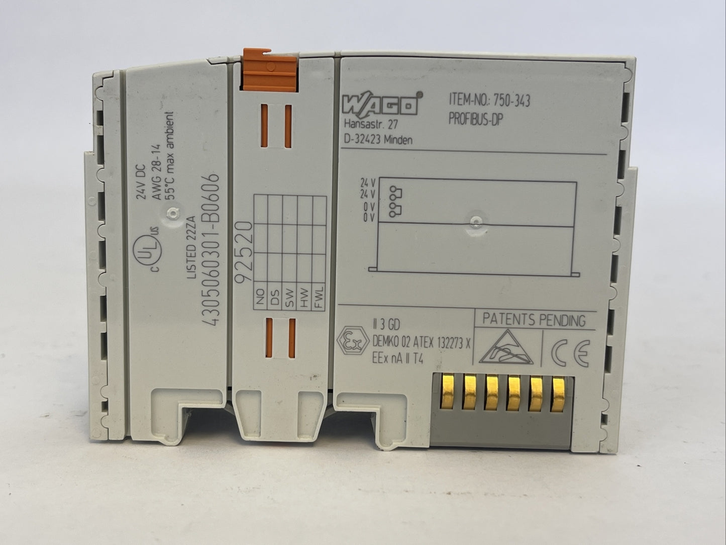 WAGO I/O SYSTEM 750-343 PROFIBUS-DP 24VDC1