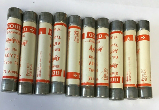 GOULD SHAWMUT A67YE AMP-TRAP FUSE  FORM600 TYPE96 7E AMPS****LOTOF10*****0