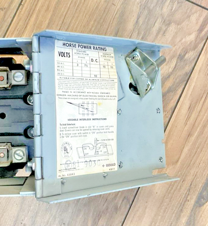 ITE V2B2222LR VACU-BREAK CLAMPMATIC 10HP 250V 1PH 60A 2POLE10