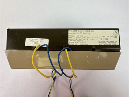 DUAL-LITE ML-2E-NY EMERGENCY LIGHT UNIT OUTPUT 6VDC INPUT 120/277VAC LUMENETTE7