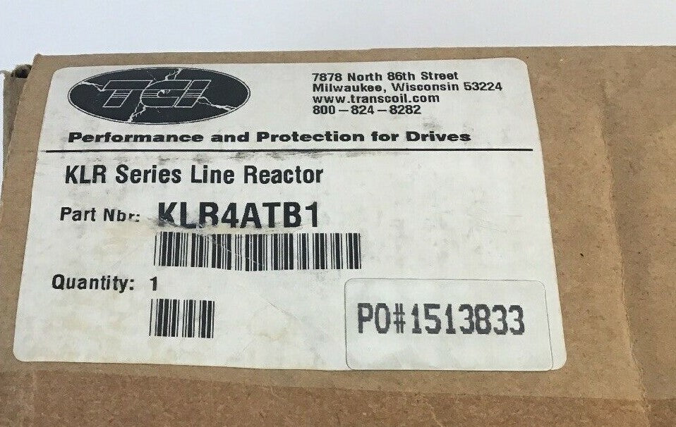 TCI-TRANSCOIL INC. TCI KLR4ATB1 LINE REACTOR 600V 4A 3PH 60HZ 2