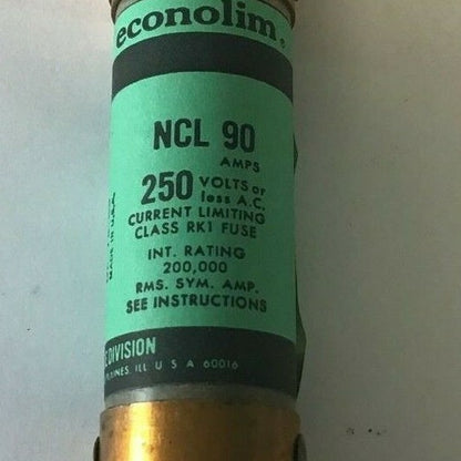 ECONOMY NCLR 90 ECONOLIM CURRENT LIMITING FUSE RK1 90A 250V NCLR 90***LOTOF5***2