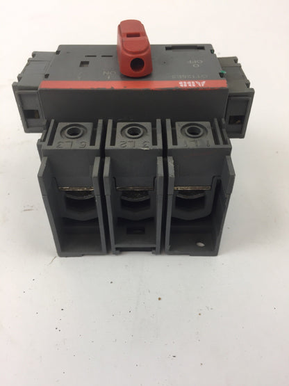 ABB OT125E3 GENERAL PURPOSE SWITCH 600 VAC 100 A W/2 OA1G01 AUXILIARY CONTACTS6