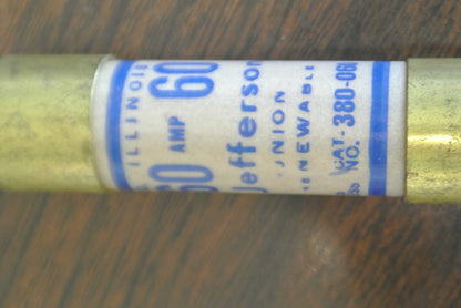 LOT of 8 JEFFERSON UNION 380-060 RENEWABLE FUSE / 60A / 250V / NEW SURPLUS 4