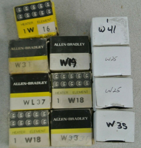 LOT of 11 / ALLEN-BRADLEY W-SERIES THERMAL OVERLOAD HEATER ELEMENTS / LIST BELOW0