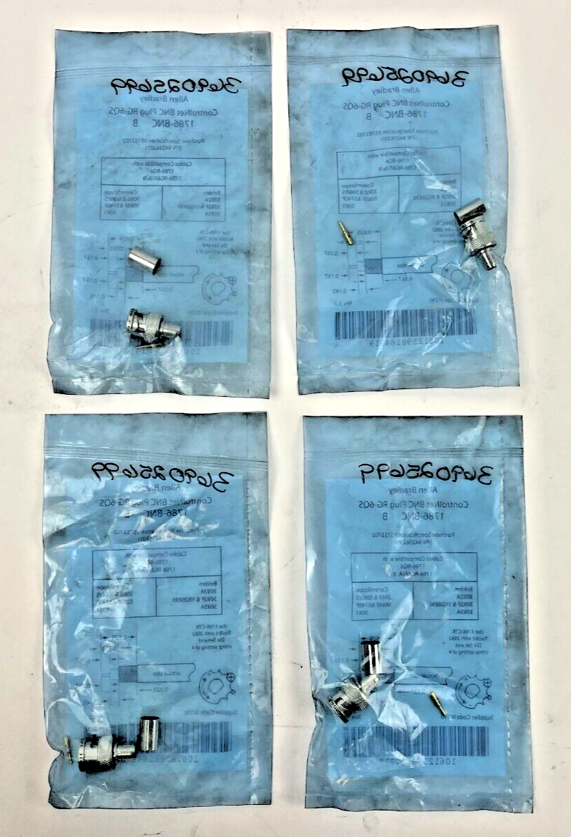 LOT OF 4 - ALLEN BRADLEY - 1786-BNC B - CONTROLNET BNC PLUG RG-6QS3