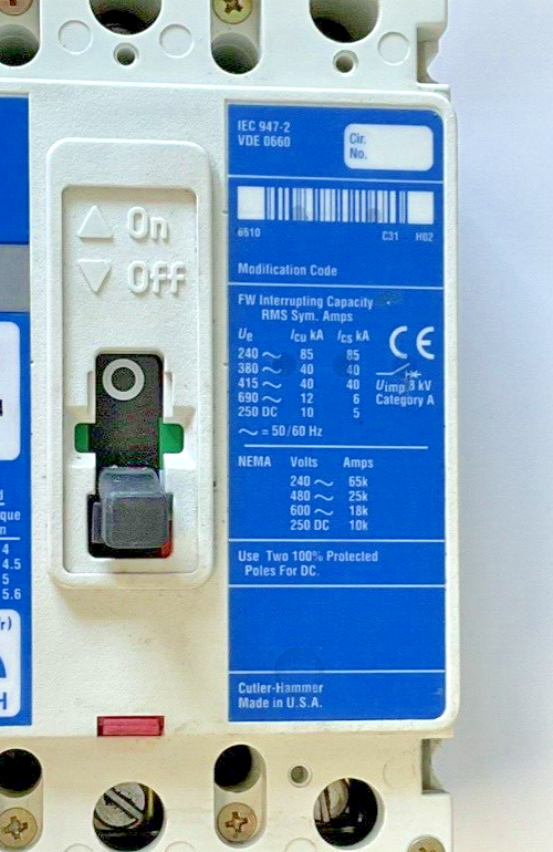 WESTINGHOUSE FW3040L CIRCUIT BREAKER 3POLE FW 40K SER.C2