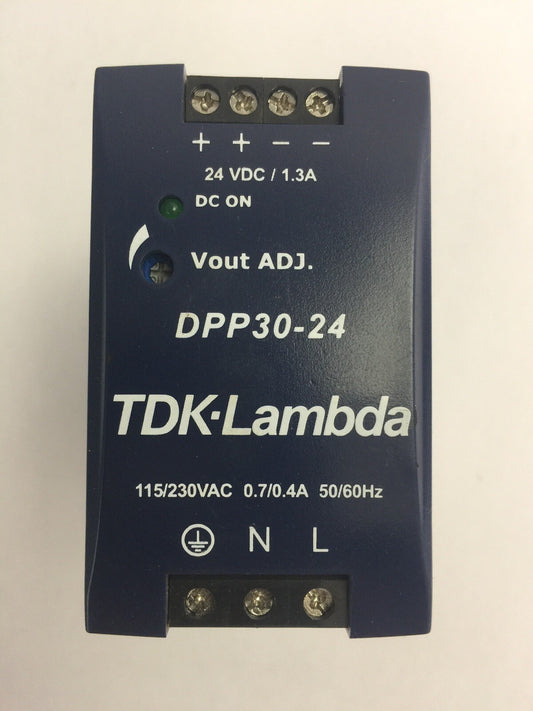 TDK LAMBDA DPP30-24 POWER SUPPLY INPUT 115/230VAC 0.7/0.4A OUTPUT 24VDC 30W 1.3A0