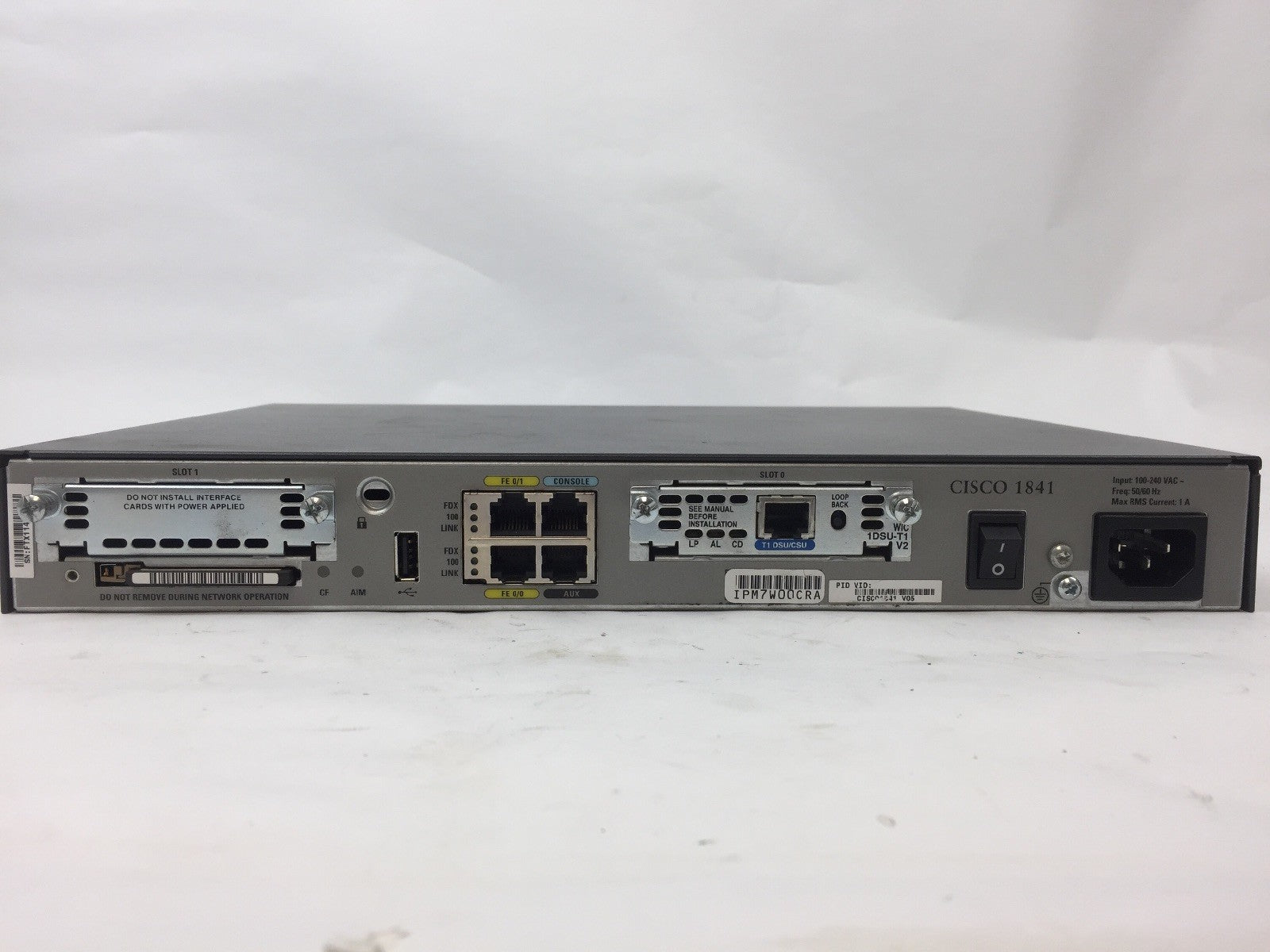 CISCO 1841 INTERGRATED SERVICES ROUTER MODEL 18402