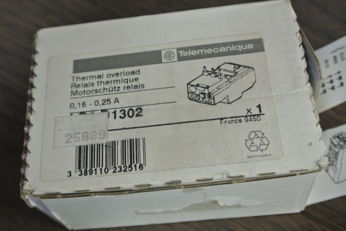 TELEMECANIQUE LR2D1302 - THERMAL OVERLOAD RELAY - 0.16-0.25A - NEW SURPLUS6