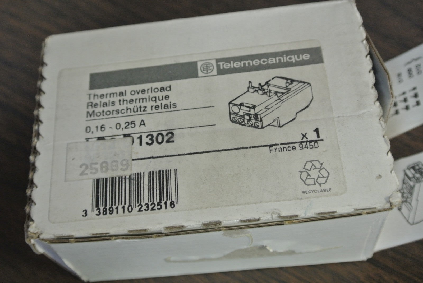 TELEMECANIQUE LR2D1302 - THERMAL OVERLOAD RELAY - 0.16-0.25A - NEW SURPLUS6