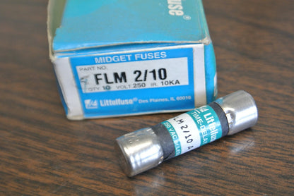 LOT of 5 / LITTELFUSE FLM2/10 MIDGET FUSE 2/10A / 250V / NEW SURPLUS / FLM-2/102