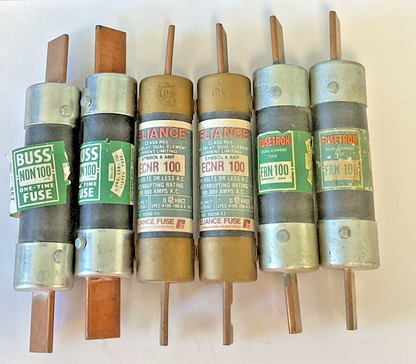 BUSSMANN/RELIANCE NON100, ECNR100, FRN100 FUSES 100A 250VAC ***LOTOF6***0