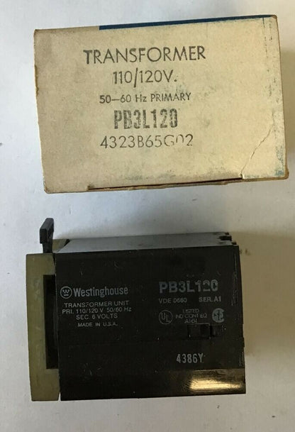WESTIMGHOUSE PB3L120 TRANSFORMER 110/120V 50-60HZ 4323B65G02****LOTOF3****1