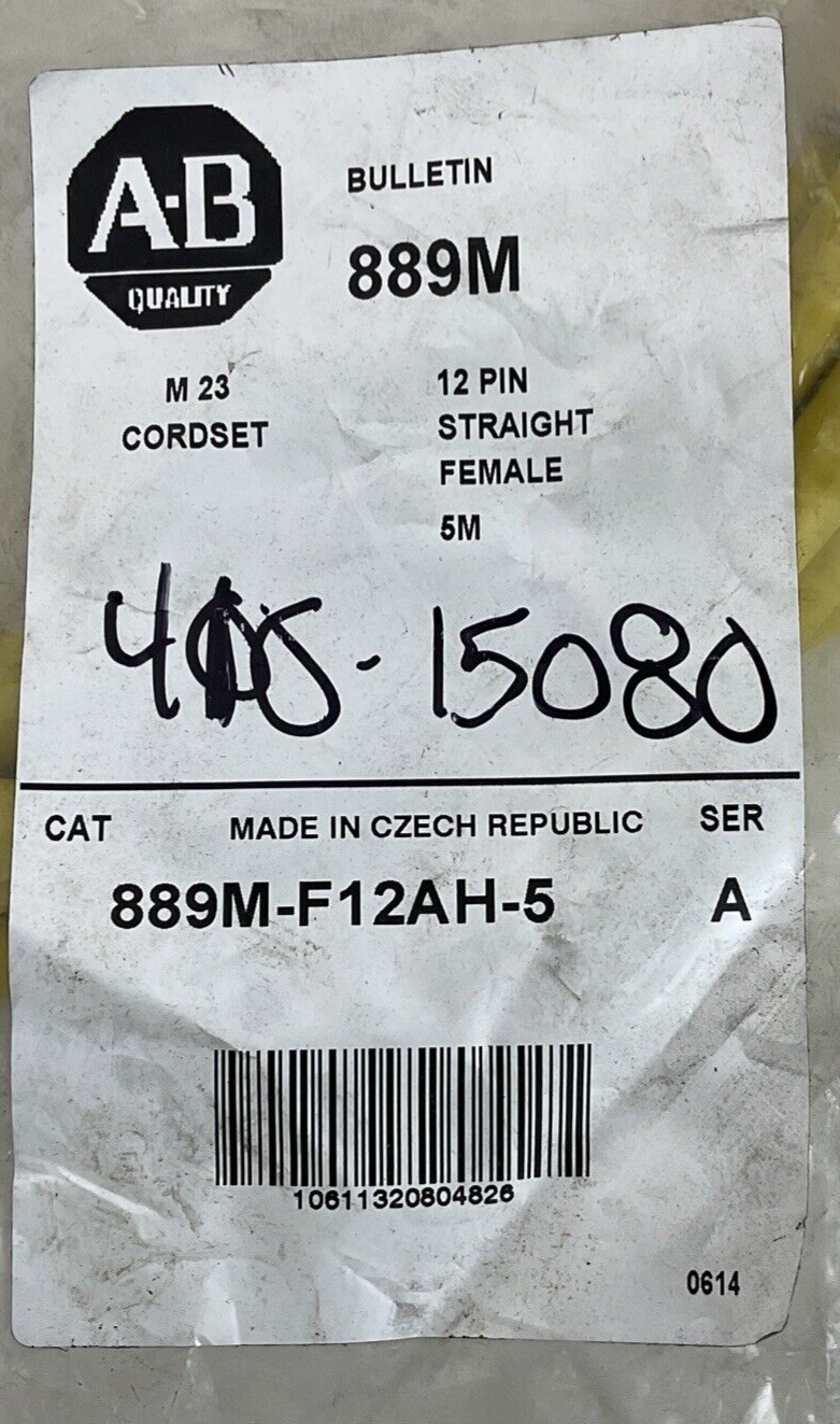 ALLEN BRADLEY 889M-F12AH-5 CORDSET SER.A 250V 8A 12PIN1
