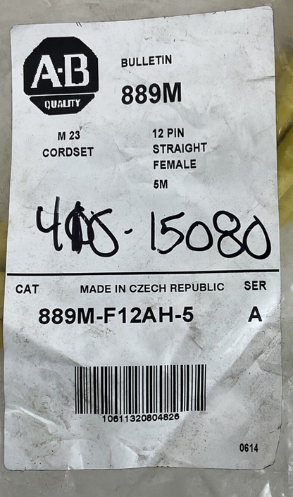 ALLEN BRADLEY 889M-F12AH-5 CORDSET SER.A 250V 8A 12PIN1