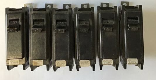 SYLVANIA BQ1C040 CIRCUIT BREAKER 40A 120/240VAC TYPE BQ***LOTOF6***0