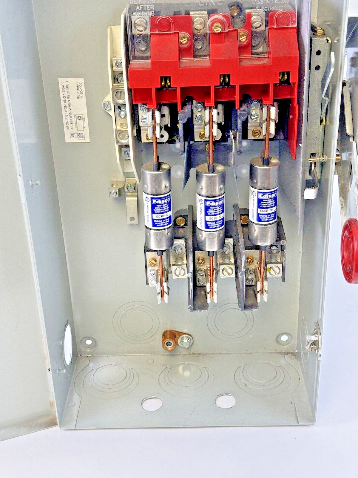 EATON - DH363NRK -  RAINPROOF FUSIBLE SAFETY SWITCH - 100A/600VAC/3 POLE/TYPE 3R5