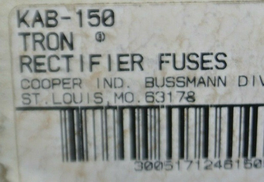 BOX of 5 / BUSSMANN / TRON KAB150 RECTIFIER FUSE / 250V / 150A / NEW SURPLUS4