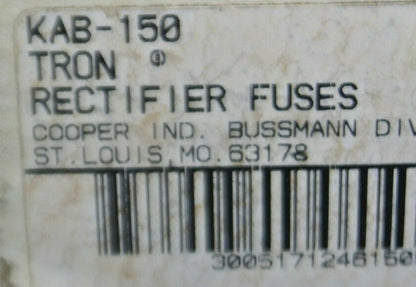 BOX of 5 / BUSSMANN / TRON KAB150 RECTIFIER FUSE / 250V / 150A / NEW SURPLUS4