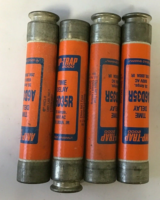 GOULD SHAWMUT A6D35R FUSE 35A 600V TIME DELAY AMP-TRAP 2000 ****LOTOF4****0