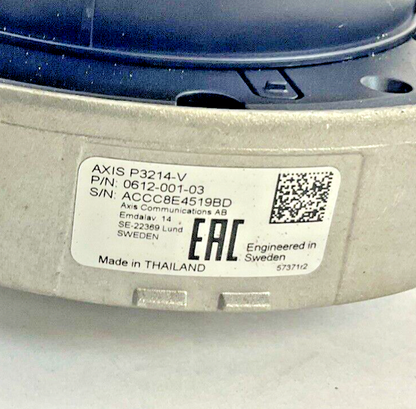 AXIS 0612-001-03 SURVEILLANCE SECURITY CAM 44-57VDC CLASS2 P3214V **BROKE BASE**2